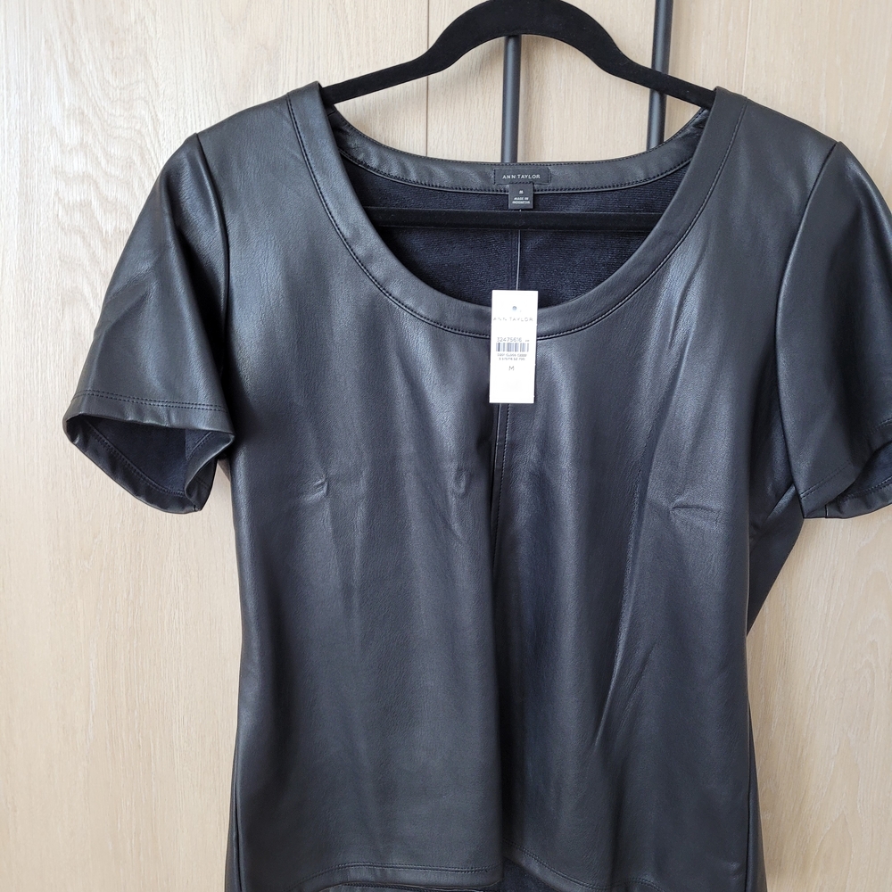 Ann Taylor Black Leather Top